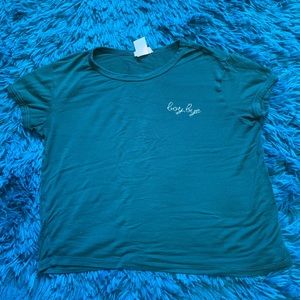 Olive green crop tee